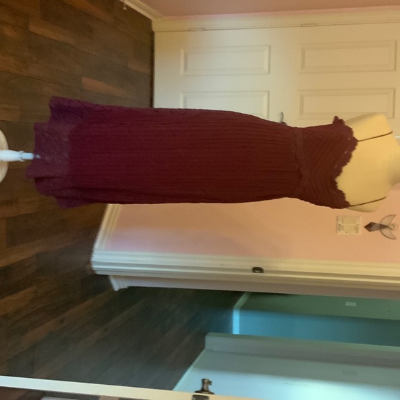 Elegant Burgundy Lace Dress, Farm Rio - Picture 1 of 5
